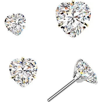 Piercing Šperky4U Ozdobná část k PUSH IN piercingu Moissanit TITAN, 0,5ct (5mm) - TM030