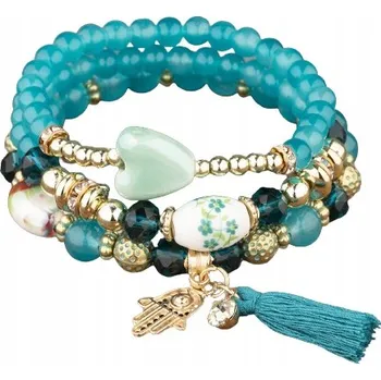 Náramek DÁMSKÝ NÁRAMEK SADA KORÁLKY PŘÍVĚSEK ZDARMA