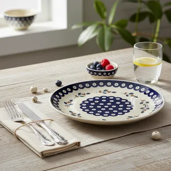 Talíř Keramický mělký talíř Manufaktura Bolesławiec 25,5 cm - dek. OS