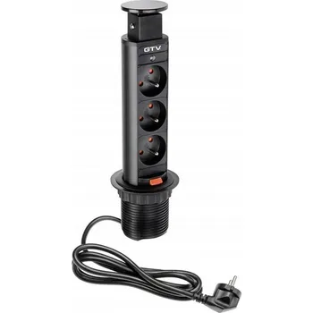 Napájecí kabel Zásuvka, Stolní elektrická lišta Elektrogen černá