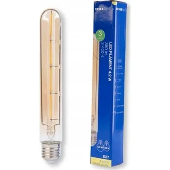 Žárovka TESLA- žárovka TUBE VINTAGE, E27, 4,2W, 380lm, 2400K, zlatá