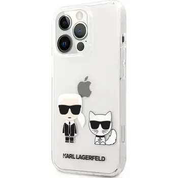 Telefonní příslušenství Karl Lagerfeld PC TPU Ikonik Karl and Choupette Zadní Kryt pro Apple iPhone 13 Pro Max transparentní (3666339027407)