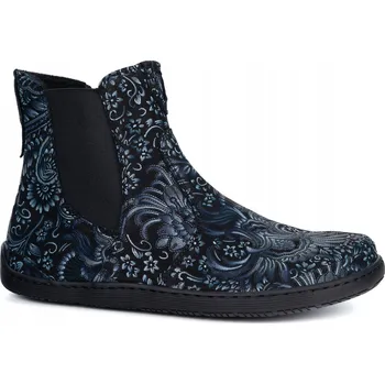 Dámská zimní obuv BAREFOOT Dámské kotníkové boty se zipem zateplené 1263 tmavě modré 39