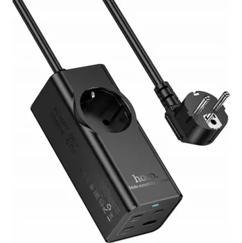 Elektrická zásuvka Hoco Prodlužovací kabel 1 zásuvka + USB A + 3 x Typ C PD QC3.0 3A 67W NS9 2 m černý