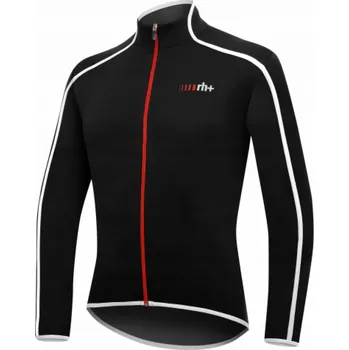 cyklistický dres RH+ Cyklistický dres zeroPrime LS FZ ČERNOBÍLÝ - XXL