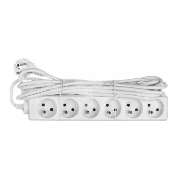 Prodlužovací kabel Acar Prodlužovací kabel PS-630/5M.B 6-zásuvkový bílý H05W-F 3x1 - T_0013846