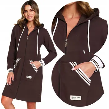 Dámský župan Dámský župan hnědý M na zip bavlněný 4508 Doctor Nap