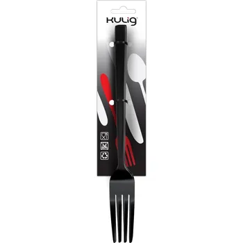 Příbor KULIG Piano Shiny 3 ks černé - jídelní vidličky z nerezové oceli