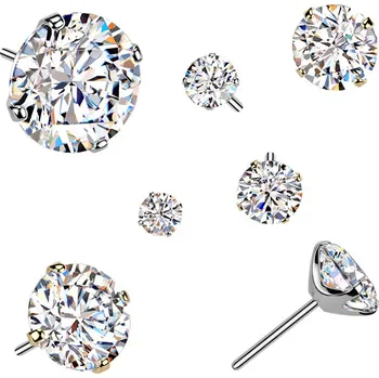 Piercing Šperky4U Ozdobná část k PUSH IN piercingu Moissanit TITAN, 0,06ct (2,5mm) - TM034