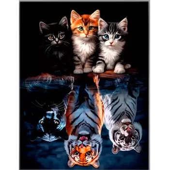Diamantové malování Diamantové malování – kočky a šelmy 30 × 40 cm