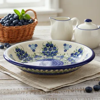 Talíř Hluboký talíř Ceramika Bolesławiecka Kalich 22,5 cm - dek. D - Jagódka