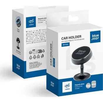 Telefonní příslušenství Držák do auta Blue Star Magnetic Car Holder Dashboard Střední tyč black