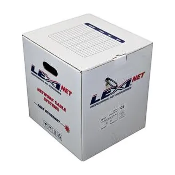 Počítač LEXI-Net instalační kabel UTP CAT 5e 24AWG venkovní dvouplášť PVC+PE černý 305m samoodvíjecí box