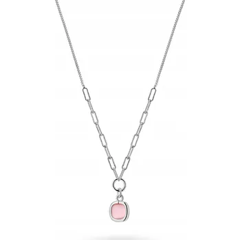 Náhrdelník STŘÍBRNÝ NÁHRDELNÍK ŘETÍZEK Dámský ryzost 925 Čtvercový přívěsek Kočičí oko