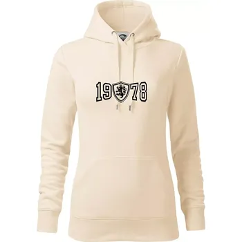 Dámská mikina Narozeninový motiv - znak - 1978 - Mikina dámská Cape s kapucí - XS ( Mandlová )