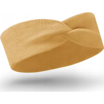 Čepice DĚTSKÁ BAVLNĚNÁ ČELENKA NA HLAVU PRO DĚTI Hořčice 34-40 cm