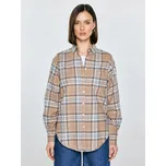 BIG STAR Dámská flanelová košile s kostkovaným vzorem béžová Notina 801 XL