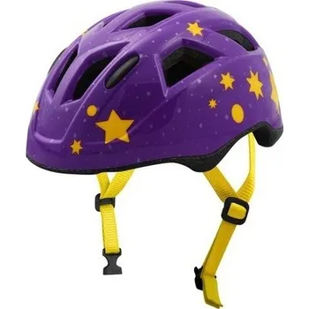 Cyklistická přilba cyklo přilba STARS JUNIOR, OXFORD, dětská (fialová/žlutá)