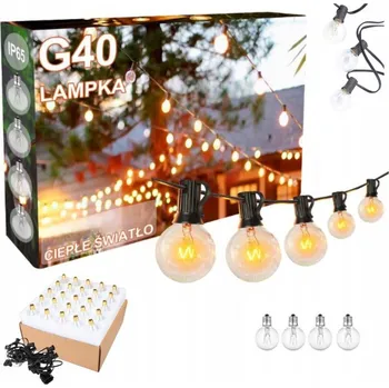 Venkovní osvětlení Zahradní girlanda 25 žárovek 14m Venkovní světla do zahrady VODĚODOLNÁ