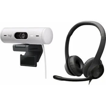 Webkamera Logitech Webkamera Brio 500, bílá (960-001428) + H390 (981-000406)