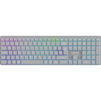 Klávesnice Canyon Bezdrátová klávesnice HKB-W11, UK/US RGB, duální režim, šedá