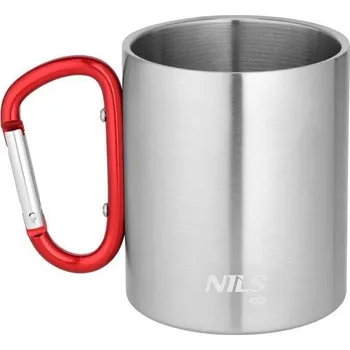 Kempingové nádobí Nils Kempingový hrnek Camp NC17110 s karabinou 300ml červený (VÝPRODEJ)