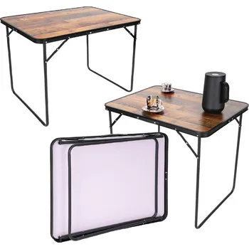 kempingový stůl SKLÁDACÍ KEMPINGOVÝ STŮL 80X60X70CM DŘEVO