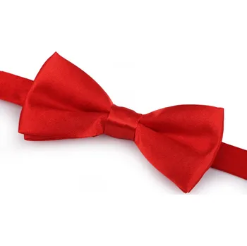 Saténový motýlek v krabičce, střední, 2 (10x5 cm) červená