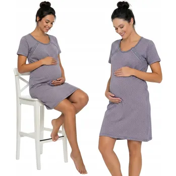 Dámská noční košile DÁMSKÁ NOČNÍ ROZEPÍNACÍ TĚHOTENSKÁ KOŠILE NA KOJENÍ Z BAVLNY, VELIKOST XL