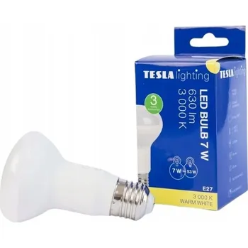 Žárovka TESLA- žárovka Reflektor R63, E27, 7W, 630lm, 3000K teplá bílá, 180st