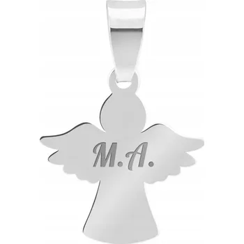 Přívěsek Stříbrný přívěsek s andělem Gravírování věnování, Světle Modrá