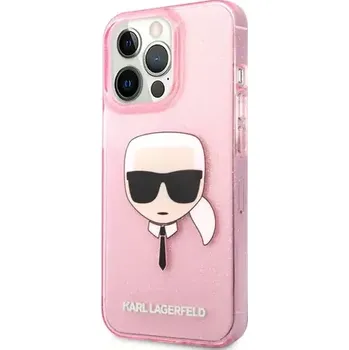 Telefonní příslušenství Karl Lagerfeld TPU Full Glitter Karl Head Kryt pro Apple iPhone 13 Pro Max růžová (3666339027568)