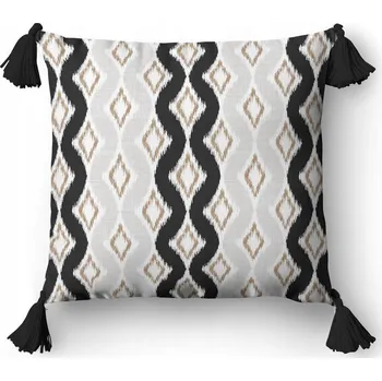 Povlak na polštářek Dekorační povlak na polštář 45x45 5392 A šedý béžový černý geometrický