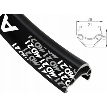 Ráfek na kolo Alexrims Ráfek MTB ALEXRIMS MD21 26x32 děr Tubeless Ready H. disc s krytkou, černý (NOVÝ)