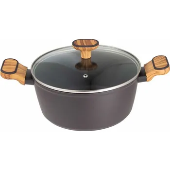 Hrnec Bergner VÍCESTNÝ HRNEC 24CM S VÍČKEM BG-56037 DŘEVĚNÉ UHLÍ