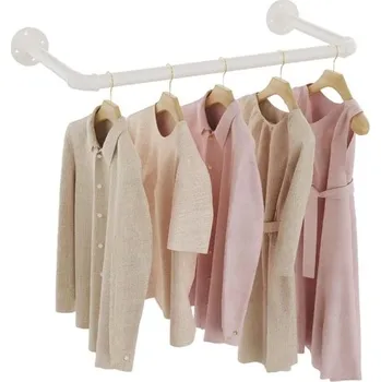 Věšák Průmyslový trubkový šatní věšák, nástěnný věšák na oblečení 54 cm, stojan na oblečení, držák na