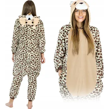 Dámský overall Onesies kombinéza/ overal Kostium overal kigurumi gepard béžová velikost L