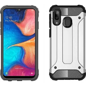 Pouzdro na mobilní telefon Zadní Kryt Pskom pro Samsung Galaxy A20e stříbrný