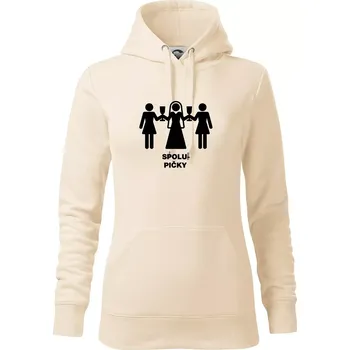 Dámská mikina Spolu pičky (Hana-creative) - Mikina dámská Cape s kapucí - XL ( Mandlová )