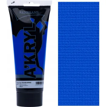 Vodová barva Akrylová Barva Renesans A'kryl 200 ml. ULTRAMARÍNOVÁ č. 21