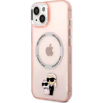 Telefonní příslušenství Karl Lagerfeld MagSafe Kompatibilní Kryt IML Karl and Choupette NFT pro Apple iPhone 14 růžová (3666339087562)
