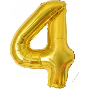 Balónek Fóliový balónek Číslice 4 Zlatý 40 cm