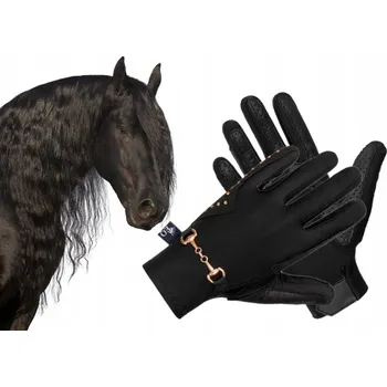 Jezdecké rukavice Jezdecké rukavice EQUESTRIAN QUEEN Trangan černé S