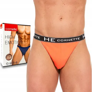 Slipy CORNETTE Pánské slipy TANGA bavlněné oranžové - XL