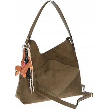 Kabelka Dámská semišová shopper kabelka, italský vak 8251 Zelená