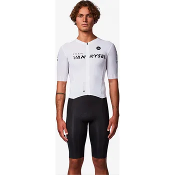 cyklistický dres VAN RYSEL Pánská kombinéza na silniční cyklistiku RCR-R 2 Team 2XL BÍLÁ