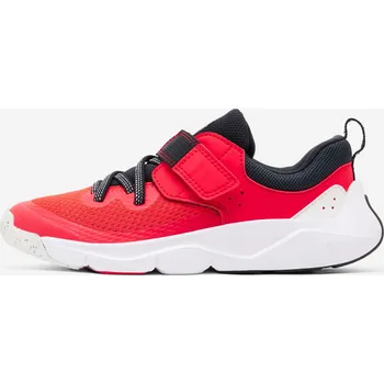 Dětská běžecká obuv DECATHLON Dětské boty šněrovací a na suchý zip Playful Fast 32 BÍLÁ|ČERVENÁ|ŠEDÁ