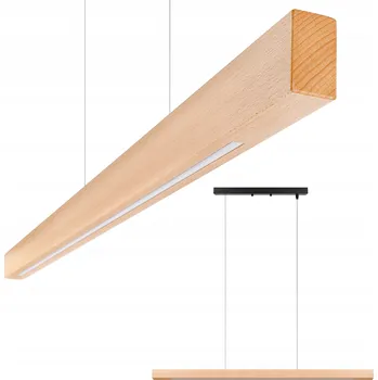 Závěsné stropní svítidlo lineární 120cm 4000K LED DŘEVO dřevěné