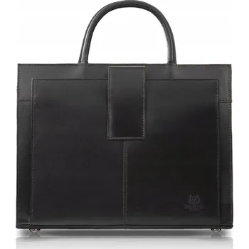 Kabelka Paolo Peruzzi kožená kabelka z lícové kůže hnědá