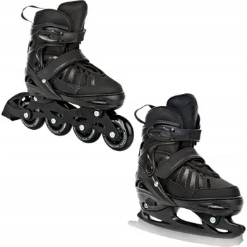 Kolečkové brusle Raven Oxen black dětské brusle 2v1 POUZE EU 34-37, dámský (se zoubky) (VÝPRODEJ) + DÁREK